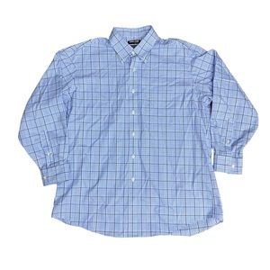 Mens Kirkland signature long sleeve shirt blue square XL